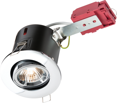 230V IP20 50W GU10 IC Fire-Rated Tilt Downlight Chrome