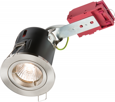 230V 50W Fixed GU10 IC Fire-Rated Downlight in Brushed Chrome