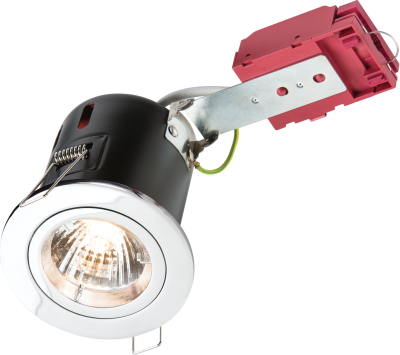 230V 50W Fixed GU10 IC Fire-Rated Downlight in Chrome