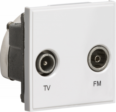 Diplexed TV /FM DAB Outlet Module 50 x 50mm - White