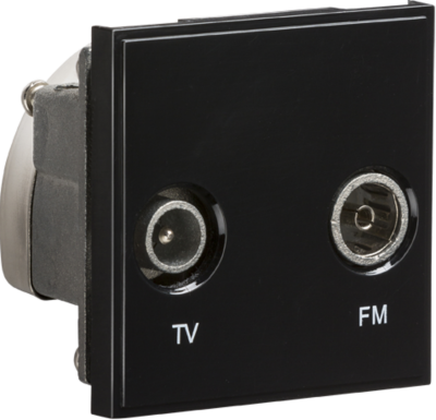 Diplexed TV /FM DAB Outlet Module 50 x 50mm - Black