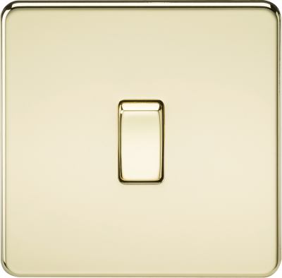 Screwless 10AX 1G Intermediate Switch - Polished Brass