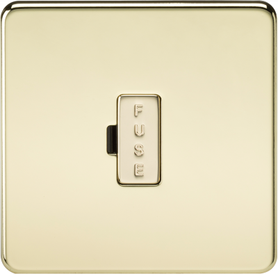 Screwless 13A Fused Spur Unit - Polished Brass