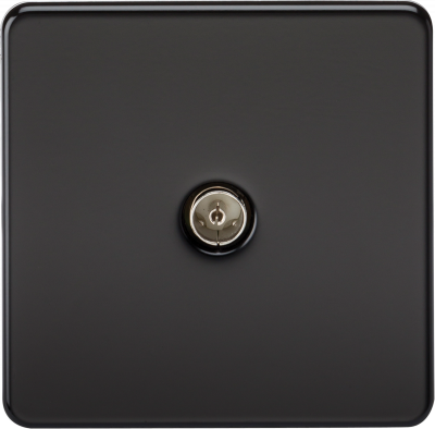 Screwless 1G TV Outlet (Non-Isolated) - Matt Black