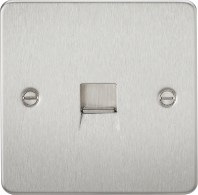 Flat Plate Telephone extension socket - brushed chrome