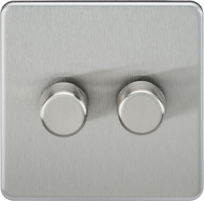 Screwless 2G 2-way 10-200W (5-150W LED) trailing edge dimmer - Brushed Chrome