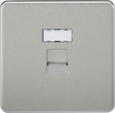 Screwless RJ45 network outlet - brushed chrome