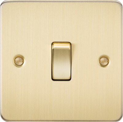 Flat Plate 10AX 1G Intermediate Switch - Brushed Brass