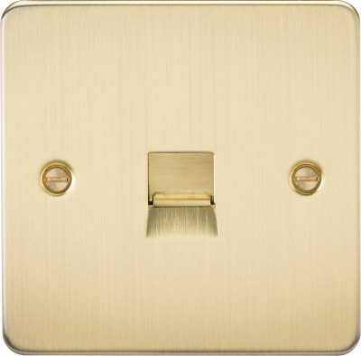 Flat Plate Telephone master socket -brushed brass