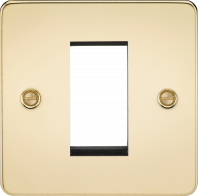 Flat Plate 1G Modular Faceplate - Polished Brass