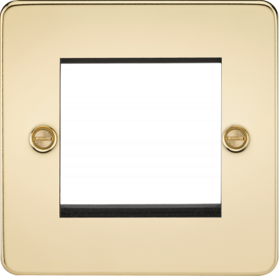 Flat Plate 2G modular faceplate - polished brass