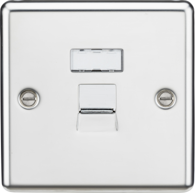 RJ45 Network Outlet - Rounded Edge Polished Chrome