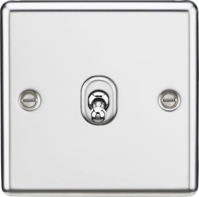 10AX 1G 2 Way Toggle Switch - Rounded Polished Chrome Finish