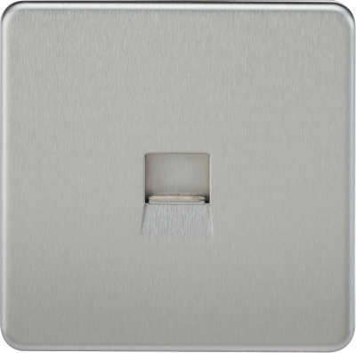 Screwless Telephone Master Socket - Brushed Chrome