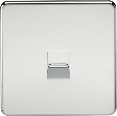 Screwless Telephone Master Socket - Polished Chrome