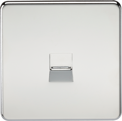 Screwless Telephone Extension Socket - Polished Chrome