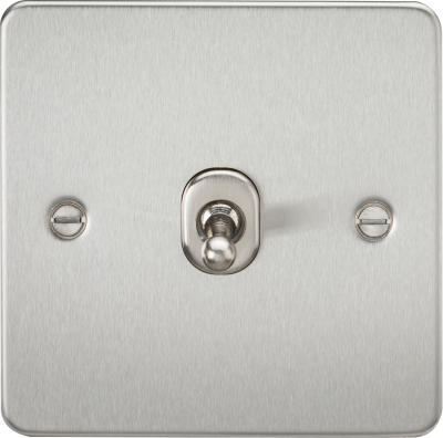 Flat Plate 10AX 1G Intermediate Toggle Switch - Brushed Chrome