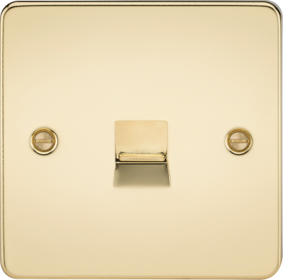 Flat Plate Telephone master socket - polished brass