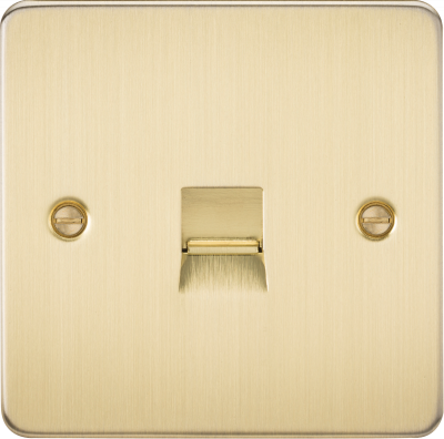 Flat Plate Telephone extension socket - brushed brass