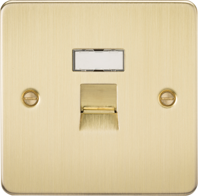 Flat Plate RJ45 network outlet - brushed brass