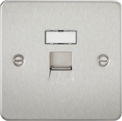 Flat Plate RJ45 network outlet - brushed chrome