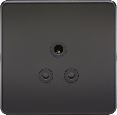 Screwless 5A Unswitched Socket - Matt Black with Black Insert