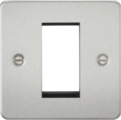 Flat Plate 1G Modular Faceplate - Brushed Chrome