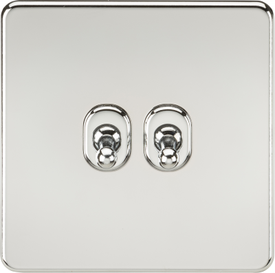 Screwless 10AX 2G 2-Way Toggle Switch - Polished Chrome