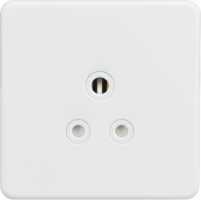 Screwless 5A Unswitched Round Socket - Matt White