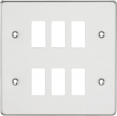 Flat plate 6G grid faceplate - polished chrome