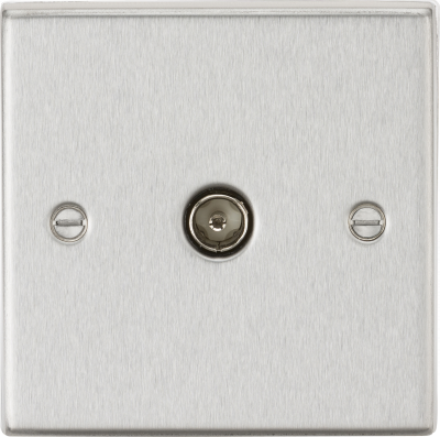 TV Outlet (non-isolated) - Square Edge Brushed Chrome