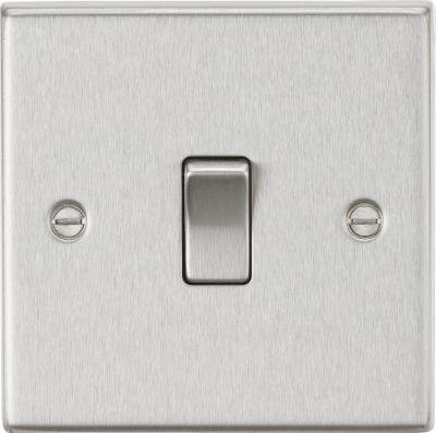 20A 1G DP Switch - Square Edge Brushed Chrome