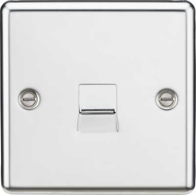 Telephone Extension Outlet - Rounded Edge Polished Chrome