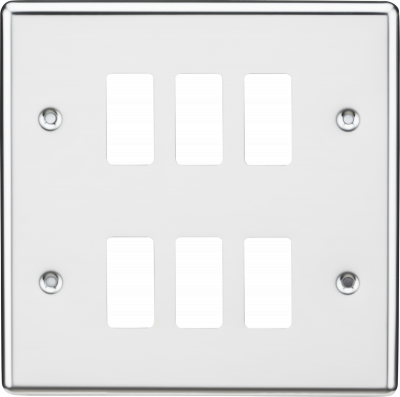 6G Grid Faceplate - Rounded Edge Polished Chrome