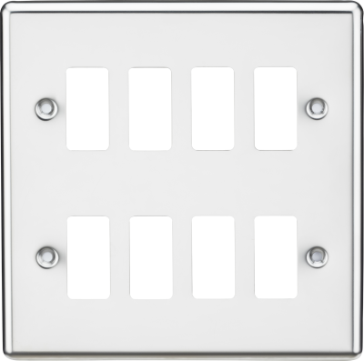 8G Grid Faceplate - Rounded Edge Polished Chrome