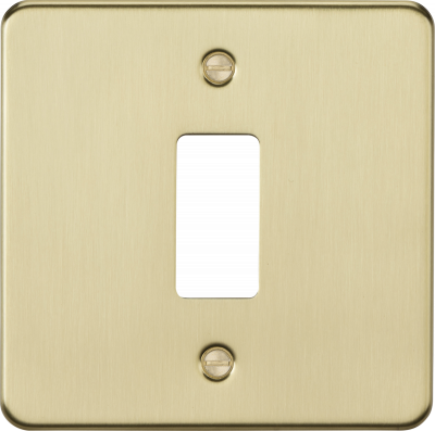 1G grid faceplate - brushed brass