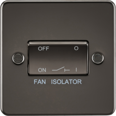 Flat Plate 10AX 3 Pole Fan Isolator Switch - Gunmetal