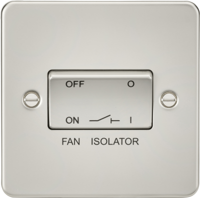 Flat Plate 10AX 3 Pole Fan Isolator Switch - Pearl