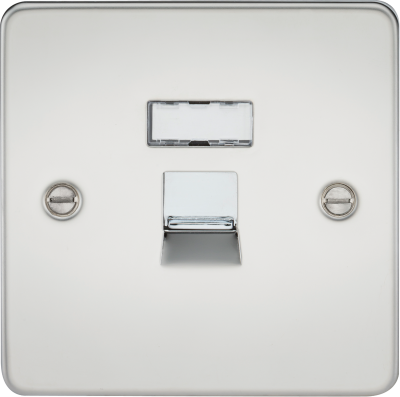 Flat Plate RJ45 network outlet - polished chrome