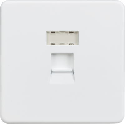 Screwless RJ45 network outlet - Matt white