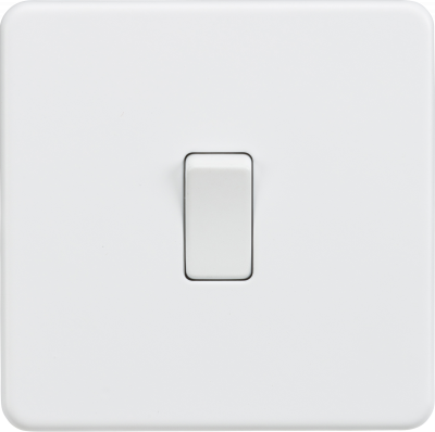 Screwless 10AX 1G 2-Way Switch - Matt White