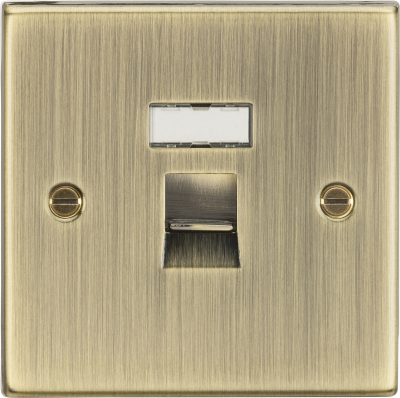 RJ45 Network Outlet - Square Edge Antique Brass