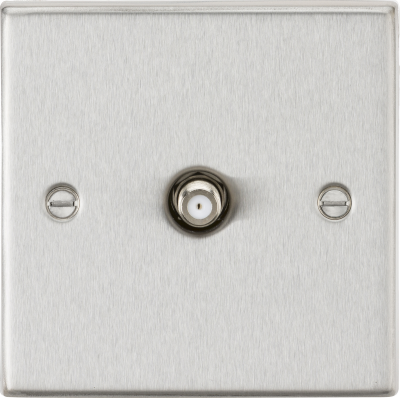 SAT TV Outlet - Square Edge Brushed Chrome