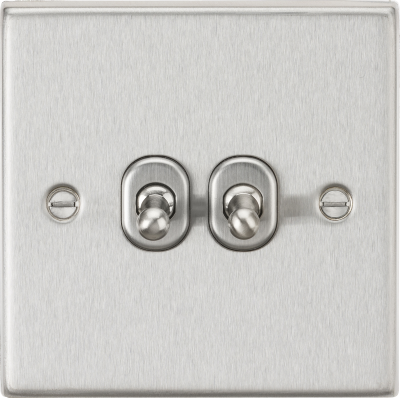 10AX 2G 2-Way Toggle Switch - Square Edge Brushed Chrome Finish