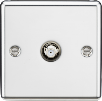 SAT TV Outlet - Rounded Edge Polished Chrome