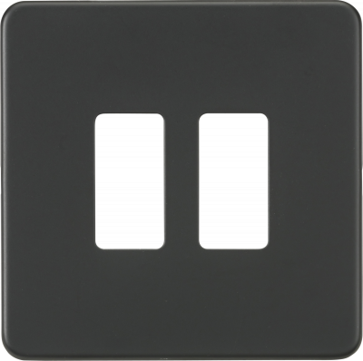 Screwless 2G grid faceplate - anthracite