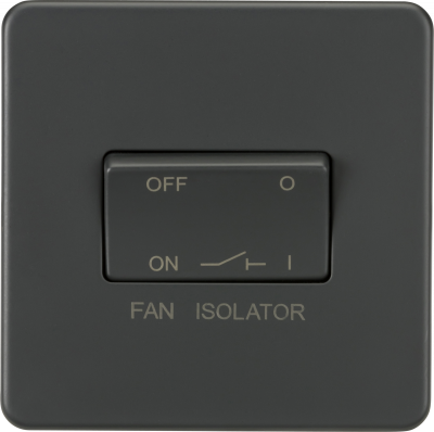 Screwless 10AX 3 pole Fan Isolator Switch - Anthracite