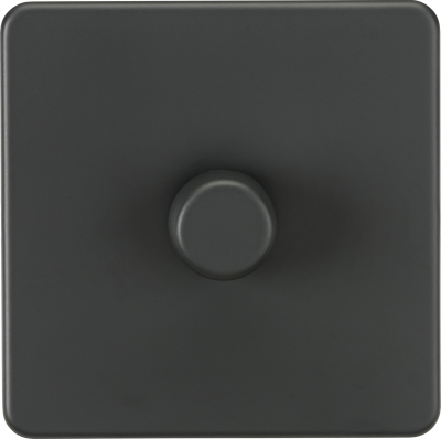 Screwless 1G 2-way 10-200W (5-150W LED) trailing edge dimmer - Anthracite