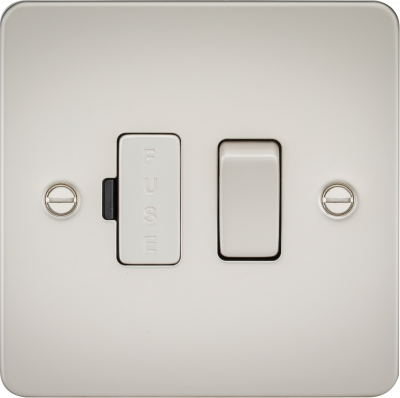 Flat Plate 13A switched fused spur unit - pearl