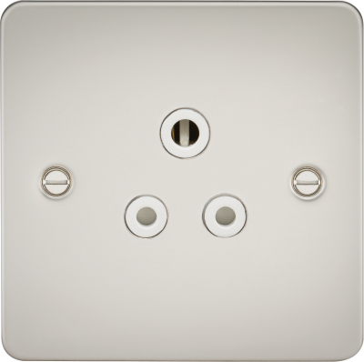 Flat Plate 5A unswitched socket - pearl with white insert